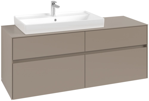 VILLEROY BOCH Toaletní skříňka Collaro, s osvětlením, 4 výsuvy, 1400 x 548 x 500 mm, taupe / taupe #C089B0VM