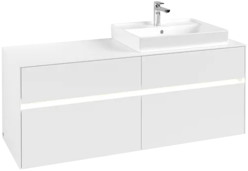 VILLEROY BOCH Toaletní skříňka Collaro, s osvětlením, 4 výsuvy, 1400 x 548 x 500 mm, bílá matná / bílá matná #C086B0MS