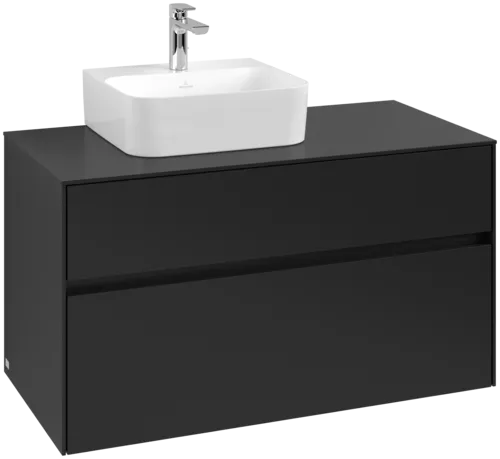 VILLEROY BOCH Collaro toaletní skříňka, s osvětlením, 2 výsuvy, 1000 x 548 x 500 mm, Volcano Black / Volcano Black #C095B0VL