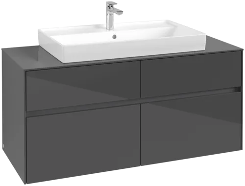 VILLEROY BOCH Collaro toaletní skříňka, 4 výsuvy, 1200 x 548 x 500 mm, lesklá šedá / lesklá šedá #C08700FP