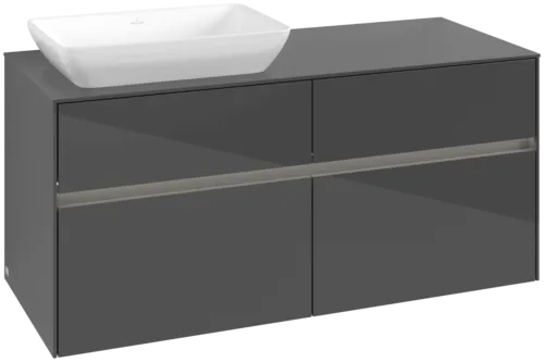 VILLEROY BOCH Collaro toaletní skříňka, s osvětlením, 4 výsuvy, 1200 x 548 x 500 mm, lesklá šedá / lesklá šedá #C113B0FP