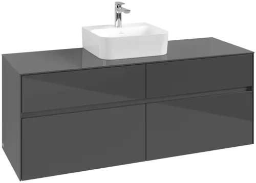 VILLEROY BOCH Toaletní skříňka Collaro, 4 výsuvy, 1400 x 548 x 500 mm, lesklá šedá / lesklá šedá #C10000FP