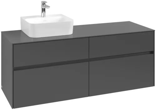 VILLEROY BOCH Collaro toaletní skříňka, s osvětlením, 4 výsuvy, 1400 x 548 x 500 mm, Grafit / Grafit #C101B0VR