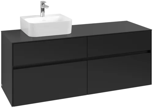 VILLEROY BOCH Toaletní skříňka Collaro, s osvětlením, 4 výsuvy, 1400 x 548 x 500 mm, Volcano Black / Volcano Black #C101B0VL