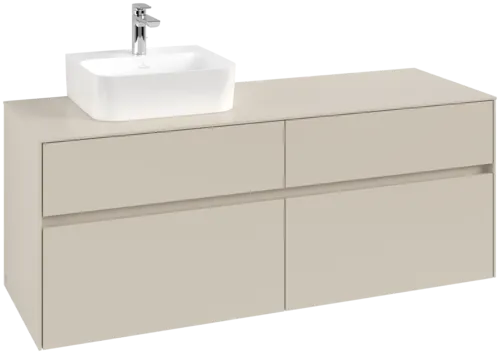 VILLEROY BOCH Toaletní skříňka Collaro, s osvětlením, 4 výsuvy, 1400 x 548 x 500 mm, Cashmere Grey / Cashmere Grey #C101B0VN