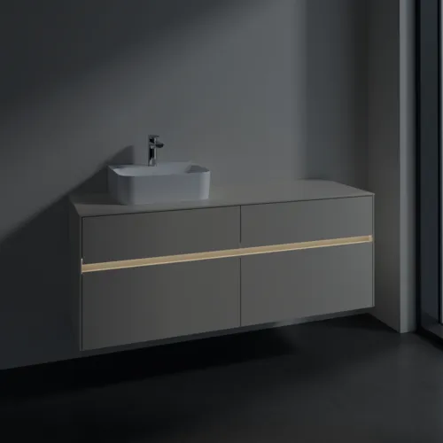 VILLEROY BOCH Toaletní skříňka Collaro, s osvětlením, 4 výsuvy, 1400 x 548 x 500 mm, Cashmere Grey / Cashmere Grey #C101B0VN, obrázek 5