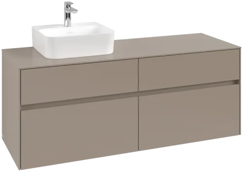 VILLEROY BOCH Toaletní skříňka Collaro, s osvětlením, 4 výsuvy, 1400 x 548 x 500 mm, taupe / taupe #C101B0VM