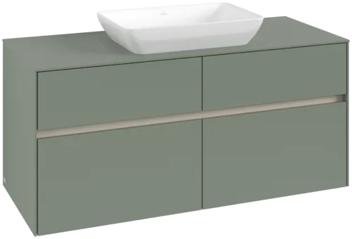 VILLEROY BOCH Toaletní skříňka Collaro, s osvětlením, 4 výsuvy, 1200 x 548 x 500 mm, Soft Green / Soft Green #C112B0AF
