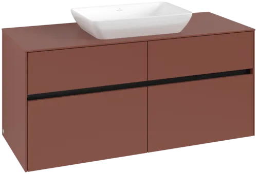 VILLEROY BOCH Toaletní skříňka Collaro, s osvětlením, 4 výsuvy, 1200 x 548 x 500 mm, Vínově červená / Vínově červená #C112B0AH