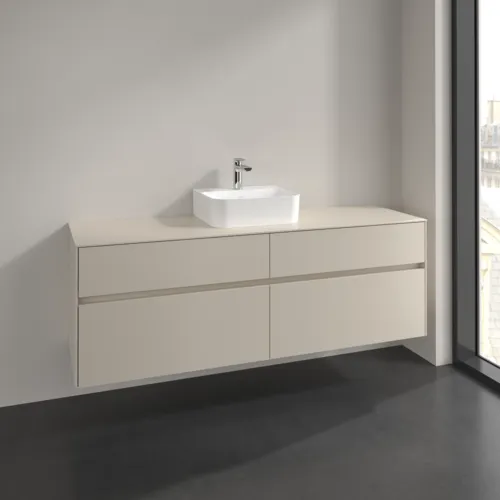 VILLEROY BOCH Toaletní skříňka Collaro, 4 výsuvy, 1600 x 548 x 500 mm, Cashmere Grey / Cashmere Grey #C10400VN, obrázek 2