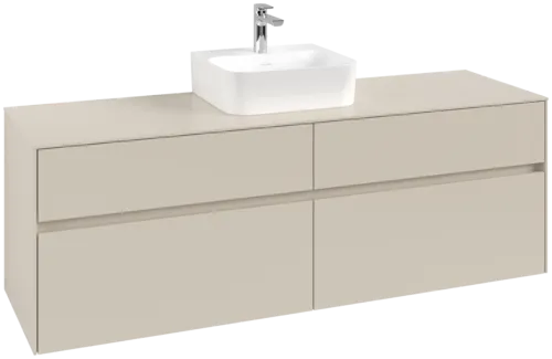 VILLEROY BOCH Toaletní skříňka Collaro, 4 výsuvy, 1600 x 548 x 500 mm, Cashmere Grey / Cashmere Grey #C10400VN