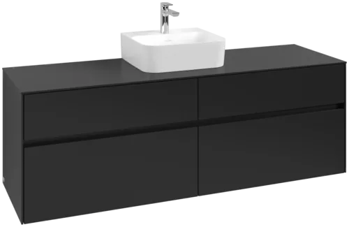 VILLEROY BOCH Toaletní skříňka Collaro, 4 výsuvy, 1600 x 548 x 500 mm, Volcano Black / Volcano Black #C10400VL