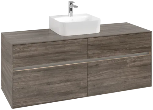 VILLEROY BOCH Toaletní skříňka Collaro, s osvětlením, 4 výsuvy, 1400 x 548 x 500 mm, Kamenný dub / Kamenný dub #C100B0RK
