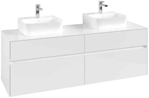VILLEROY BOCH Toaletní skříňka Collaro, 4 výsuvy, 1600 x 548 x 500 mm, lesklá bílá / lesklá bílá #C10700DH