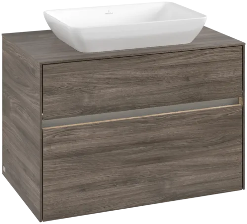 VILLEROY BOCH Toaletní skříňka Collaro, s osvětlením, 2 výsuvy, 800 x 548 x 500 mm, Kamenný dub / Kamenný dub #C108B0RK