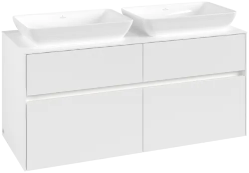 VILLEROY BOCH Collaro toaletní skříňka, s osvětlením, 4 výsuvy, 1200 x 548 x 500 mm, bílá matná / bílá matná #C115B0MS