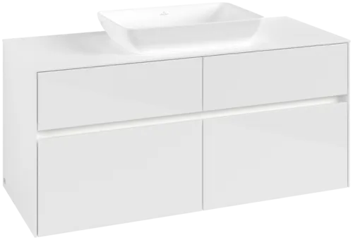 VILLEROY BOCH Collaro toaletní skříňka, s osvětlením, 4 výsuvy, 1200 x 548 x 500 mm, lesklá bílá / lesklá bílá #C112B0DH