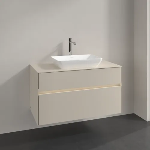 VILLEROY BOCH Toaletní skříňka Collaro, s osvětlením, 2 výsuvy, 1000 x 548 x 500 mm, Cashmere Grey / Cashmere Grey #C109B0VN, obrázek 2