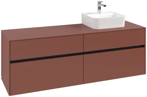 VILLEROY BOCH Toaletní skříňka Collaro, 4 výsuvy, 1600 x 548 x 500 mm, Vínově červená / Vínově červená #C10600AH