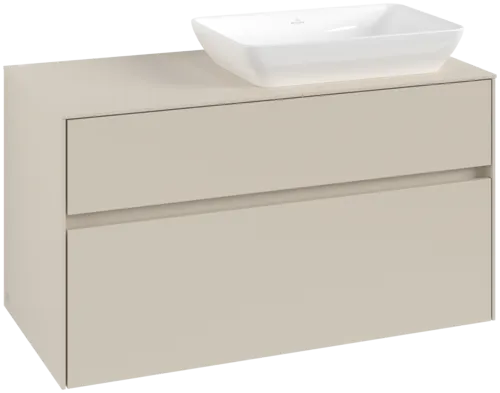 VILLEROY BOCH Toaletní skříňka Collaro, 2 výsuvy, 1000 x 548 x 500 mm, Cashmere Grey / Cashmere Grey #C11100VN