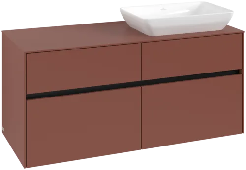 VILLEROY BOCH Toaletní skříňka Collaro, 4 výsuvy, 1200 x 548 x 500 mm, Vínově červená / Vínově červená #C11400AH