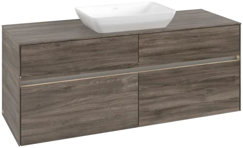 VILLEROY BOCH Toaletní skříňka Collaro, s osvětlením, 4 výsuvy, 1400 x 548 x 500 mm, Kamenný dub / Kamenný dub #C116B0RK