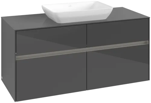 VILLEROY BOCH Collaro toaletní skříňka, s osvětlením, 4 výsuvy, 1200 x 548 x 500 mm, lesklá šedá / lesklá šedá #C112B0FP