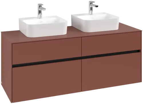 VILLEROY BOCH Toaletní skříňka Collaro, s osvětlením, 4 výsuvy, 1400 x 548 x 500 mm, Vínově červená / Vínově červená #C103B0AH