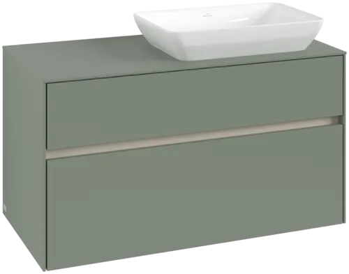 VILLEROY BOCH Collaro toaletní skříňka, s osvětlením, 2 výsuvy, 1000 x 548 x 500 mm, Soft Green / Soft Green #C111B0AF