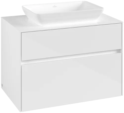 VILLEROY BOCH Toaletní skříňka Collaro, 2 výsuvy, 800 x 548 x 500 mm, lesklá bílá / lesklá bílá #C10800DH