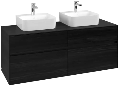 VILLEROY BOCH Toaletní skříňka Collaro, s osvětlením, 4 výsuvy, 1400 x 548 x 500 mm, černý dub / černý dub #C103B0AB