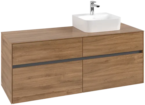 VILLEROY BOCH Toaletní skříňka Collaro, 4 výsuvy, 1400 x 548 x 500 mm, dub Kansas / dub Kansas #C10200RH