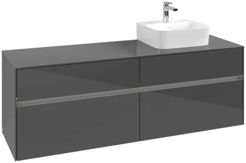 VILLEROY BOCH Toaletní skříňka Collaro, s osvětlením, 4 výsuvy, 1600 x 548 x 500 mm, lesklá šedá / lesklá šedá #C106B0FP