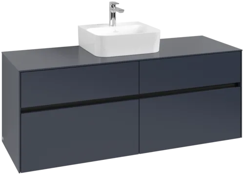 VILLEROY BOCH Toaletní skříňka Collaro, s osvětlením, 4 výsuvy, 1400 x 548 x 500 mm, Marine Blue / Marine Blue #C100B0VQ