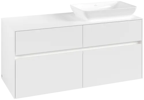VILLEROY BOCH Collaro toaletní skříňka, s osvětlením, 4 výsuvy, 1200 x 548 x 500 mm, bílá matná / bílá matná #C114B0MS