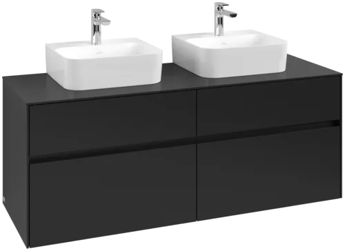 VILLEROY BOCH Toaletní skříňka Collaro, 4 výsuvy, 1400 x 548 x 500 mm, Volcano Black / Volcano Black #C10300VL