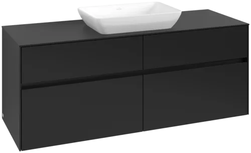 VILLEROY BOCH Toaletní skříňka Collaro, s osvětlením, 4 výsuvy, 1400 x 548 x 500 mm, Volcano Black / Volcano Black #C116B0VL