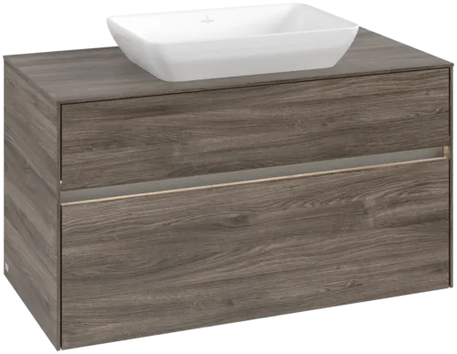 VILLEROY BOCH Toaletní skříňka Collaro, s osvětlením, 2 výsuvy, 1000 x 548 x 500 mm, Kamenný dub / Kamenný dub #C109B0RK