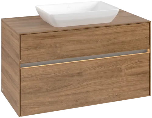 VILLEROY BOCH Toaletní skříňka Collaro, s osvětlením, 2 výsuvy, 1000 x 548 x 500 mm, dub Kansas / dub Kansas #C109B0RH
