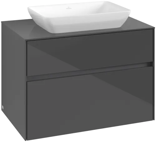VILLEROY BOCH Toaletní skříňka Collaro, 2 výsuvy, 800 x 548 x 500 mm, lesklá šedá / lesklá šedá #C10800FP