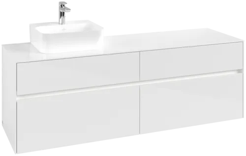 VILLEROY BOCH Toaletní skříňka Collaro, s osvětlením, 4 výsuvy, 1600 x 548 x 500 mm, lesklá bílá / lesklá bílá #C105B0DH