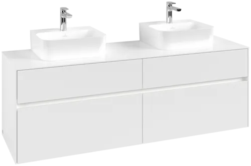 VILLEROY BOCH Toaletní skříňka Collaro, s osvětlením, 4 výsuvy, 1600 x 548 x 500 mm, bílá matná / bílá matná #C107B0MS