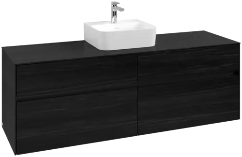 VILLEROY BOCH Toaletní skříňka Collaro, s osvětlením, 4 výsuvy, 1600 x 548 x 500 mm, černý dub / černý dub #C104B0AB