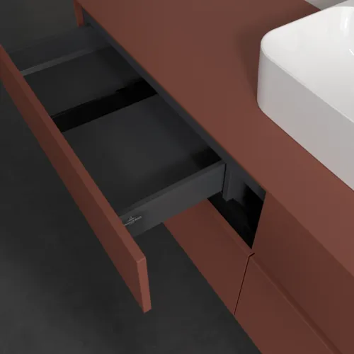 VILLEROY BOCH Toaletní skříňka Collaro, s osvětlením, 4 výsuvy, 1600 x 548 x 500 mm, Vínově červená / Vínově červená #C104B0AH, obrázek 8