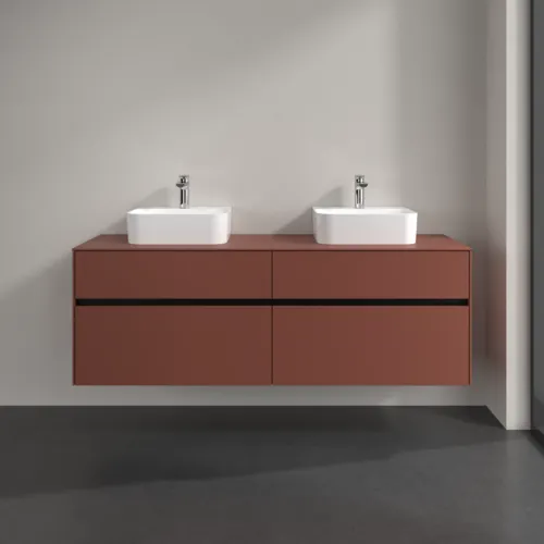 VILLEROY BOCH Toaletní skříňka Collaro, 4 výsuvy, 1600 x 548 x 500 mm, Vínově červená / Vínově červená #C10700AH, obrázek 3
