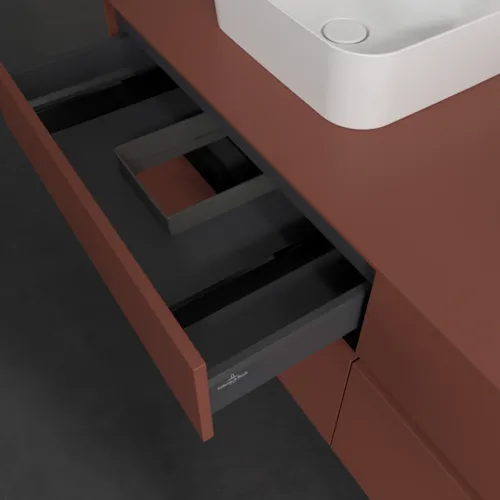 VILLEROY BOCH Toaletní skříňka Collaro, 4 výsuvy, 1600 x 548 x 500 mm, Vínově červená / Vínově červená #C10700AH, obrázek 7