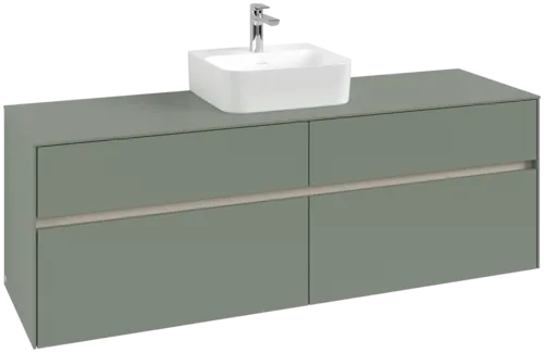VILLEROY BOCH Toaletní skříňka Collaro, s osvětlením, 4 výsuvy, 1600 x 548 x 500 mm, Soft Green / Soft Green #C104B0AF