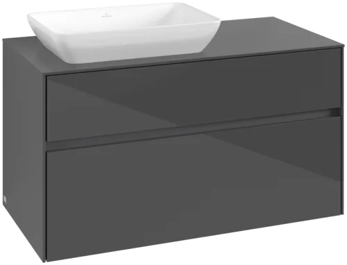 VILLEROY BOCH Toaletní skříňka Collaro, 2 výsuvy, 1000 x 548 x 500 mm, lesklá šedá / lesklá šedá #C11000FP