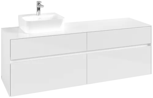 VILLEROY BOCH Toaletní skříňka Collaro, 4 výsuvy, 1600 x 548 x 500 mm, lesklá bílá / lesklá bílá #C10500DH