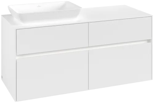 VILLEROY BOCH Collaro toaletní skříňka, s osvětlením, 4 výsuvy, 1200 x 548 x 500 mm, bílá matná / bílá matná #C113B0MS